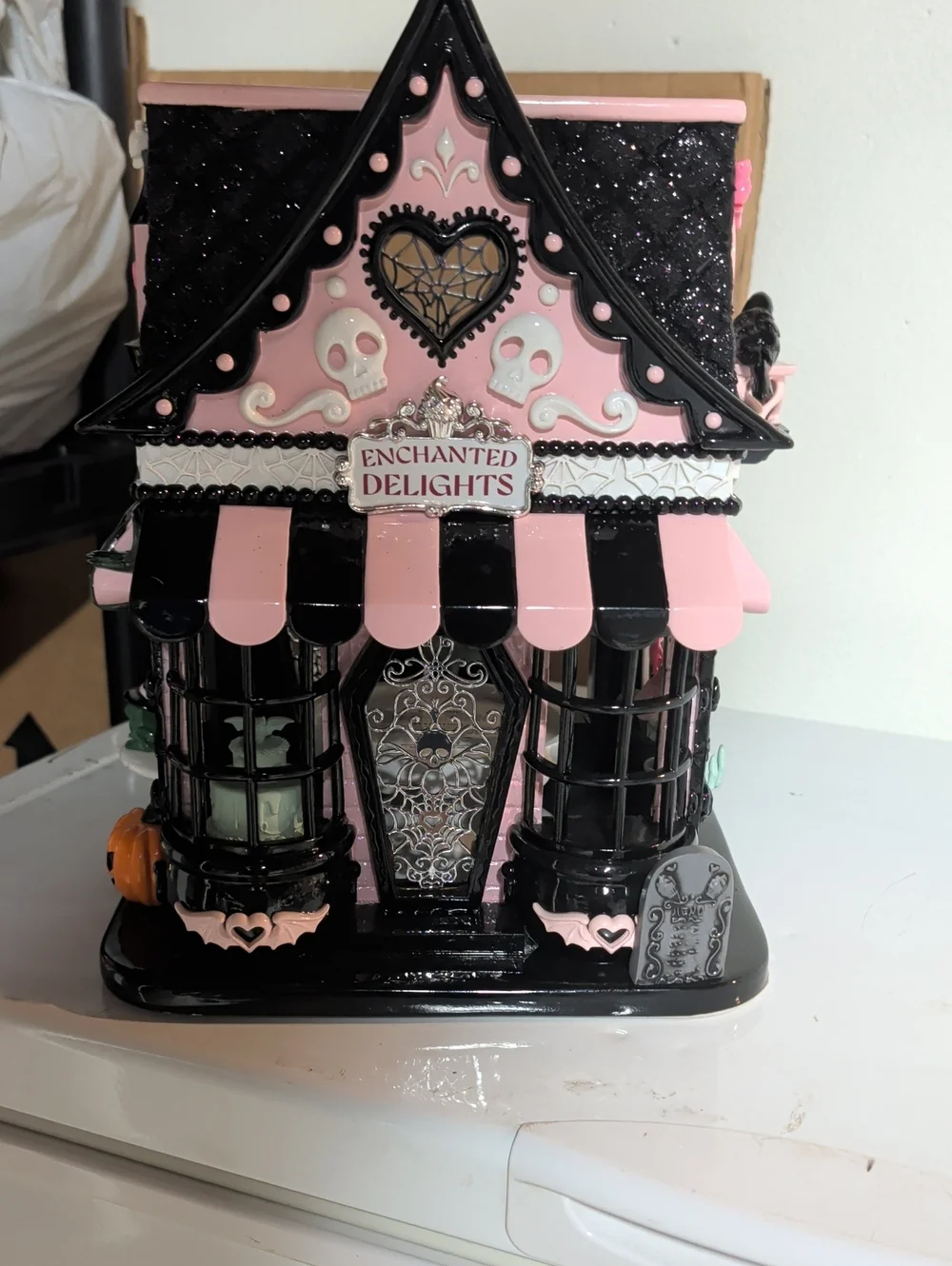 Bath And Body Works 2025 Gothic Delights Pink & Black Candle Holder